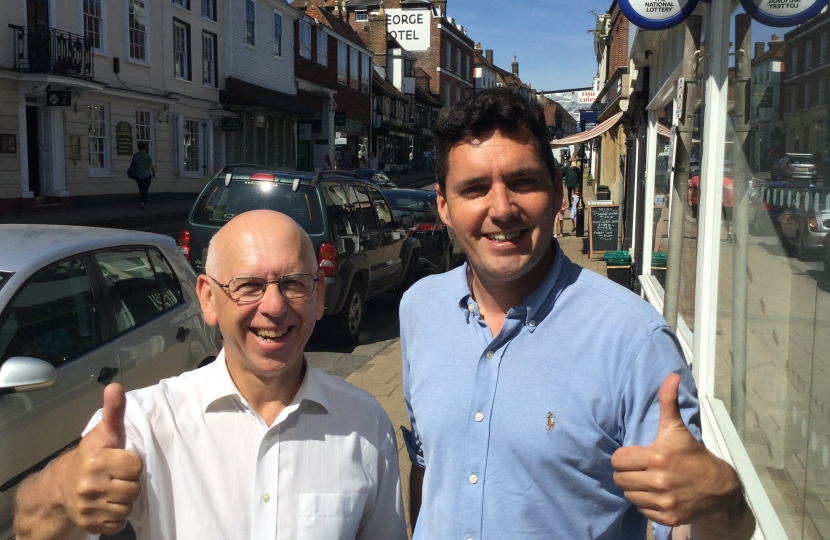 Paul Redstone & Huw Merriman MP in Battle High Street