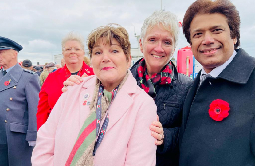 Tracey VP Bexhill Chamber of Commerce, Cllr Trudy Hampton and Nuala and Azad