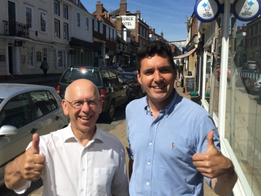 Paul Redstone & Huw Merriman MP in Battle High Street